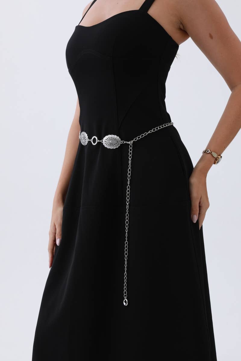 Leto Accessories - Western Chain Belt – Interlocking Oval & O-Ring Design: Autique Gold