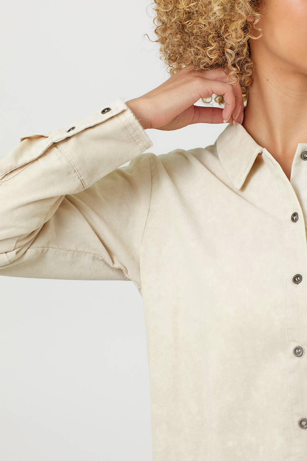 Washed Corduroy Shirt in Oatmeal