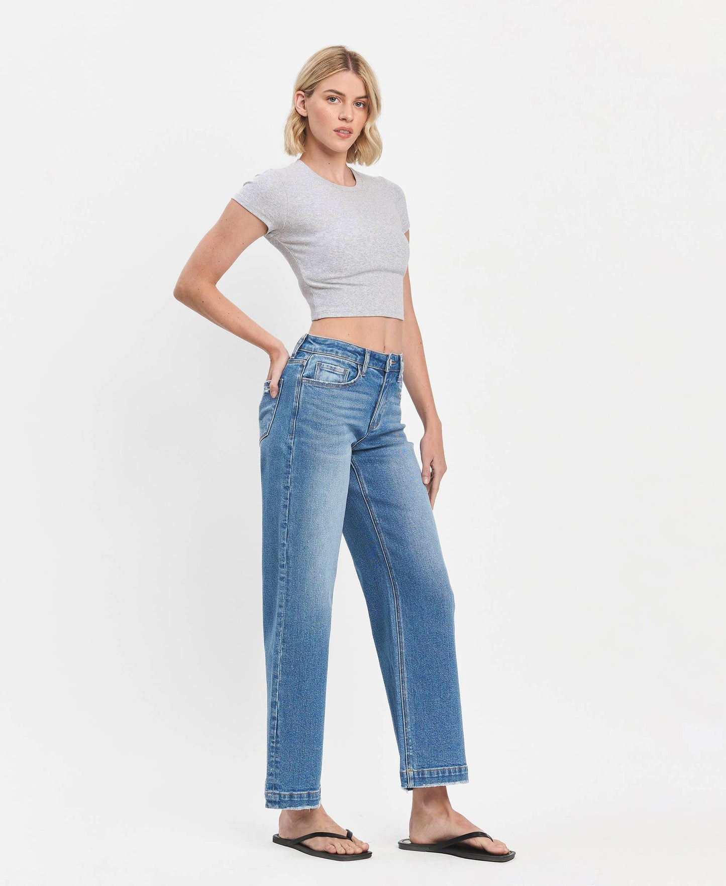 Lovervet by VERVET - HIGH RISE TROUSER WIDE JEANS IMPROVE