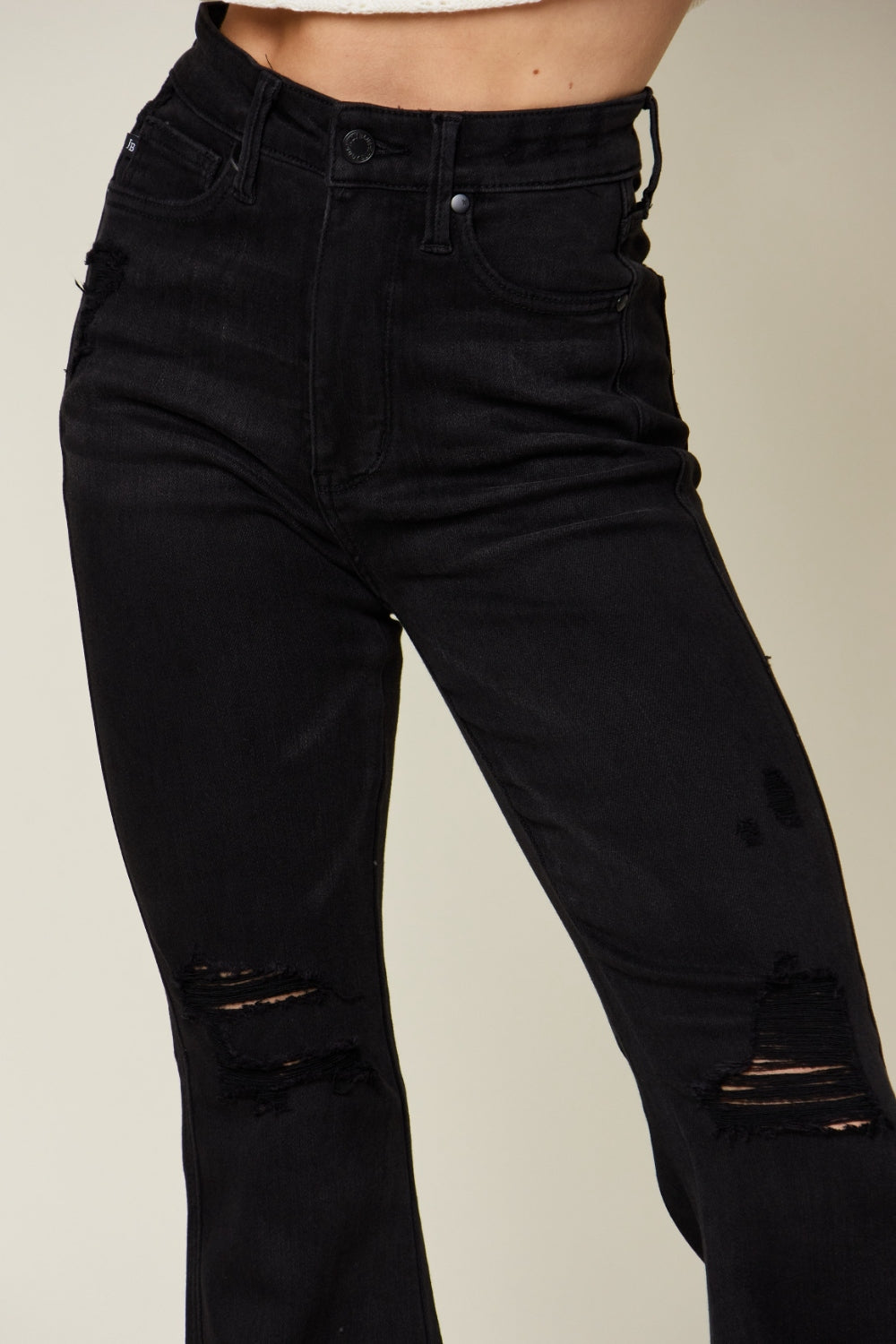 ONLINE ONLY! Judy Blue Full Size High Waist Distressed Flare Jeans