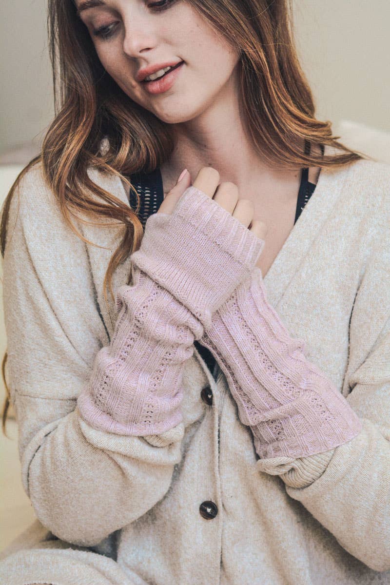 Ribbed Arm Warmers: Pink