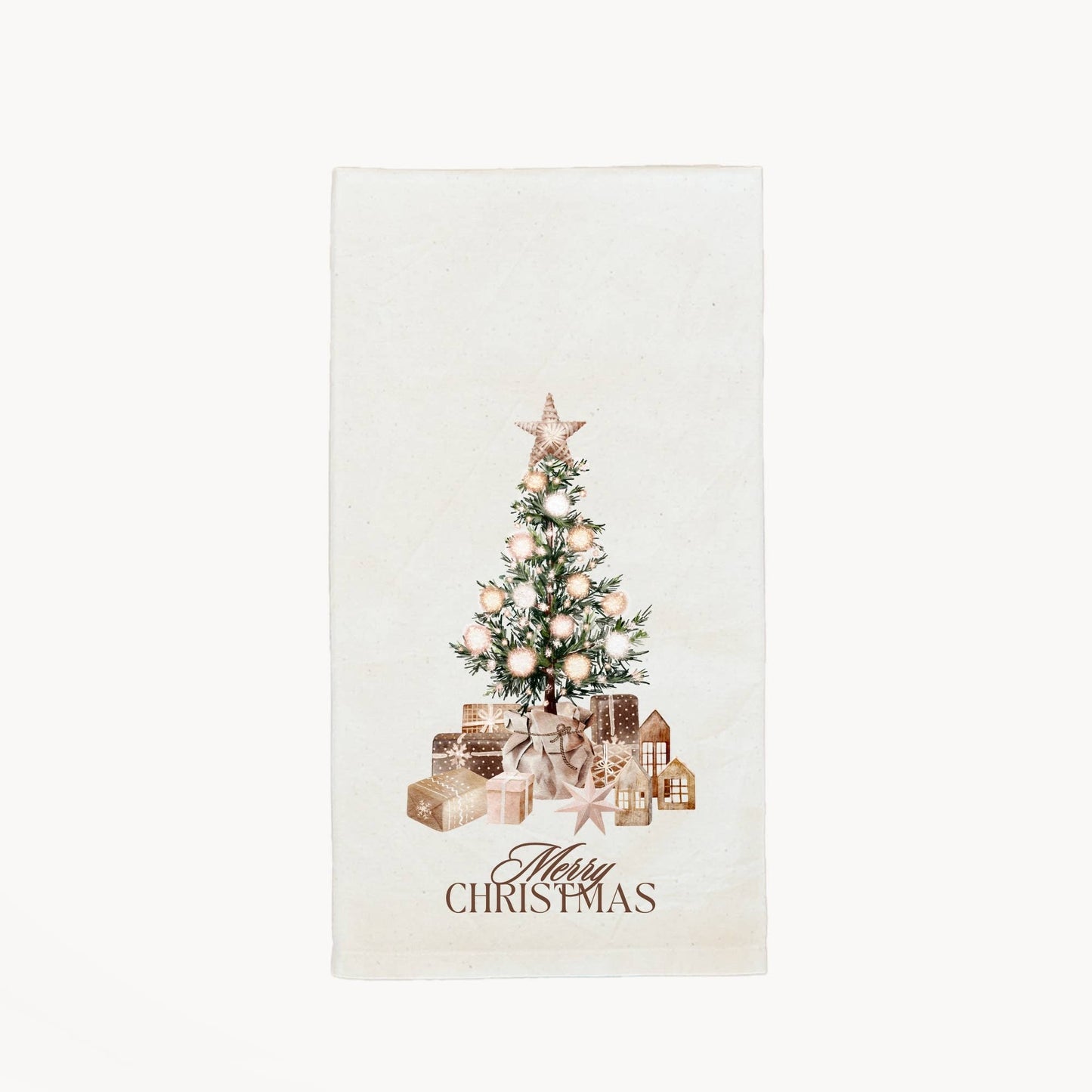 KORISSA - Handmade Cotton Tea Towel - Festive Christmas Tree