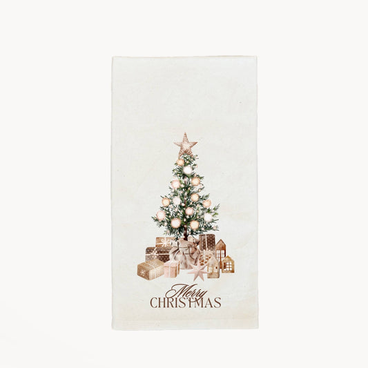 KORISSA - Handmade Cotton Tea Towel - Festive Christmas Tree