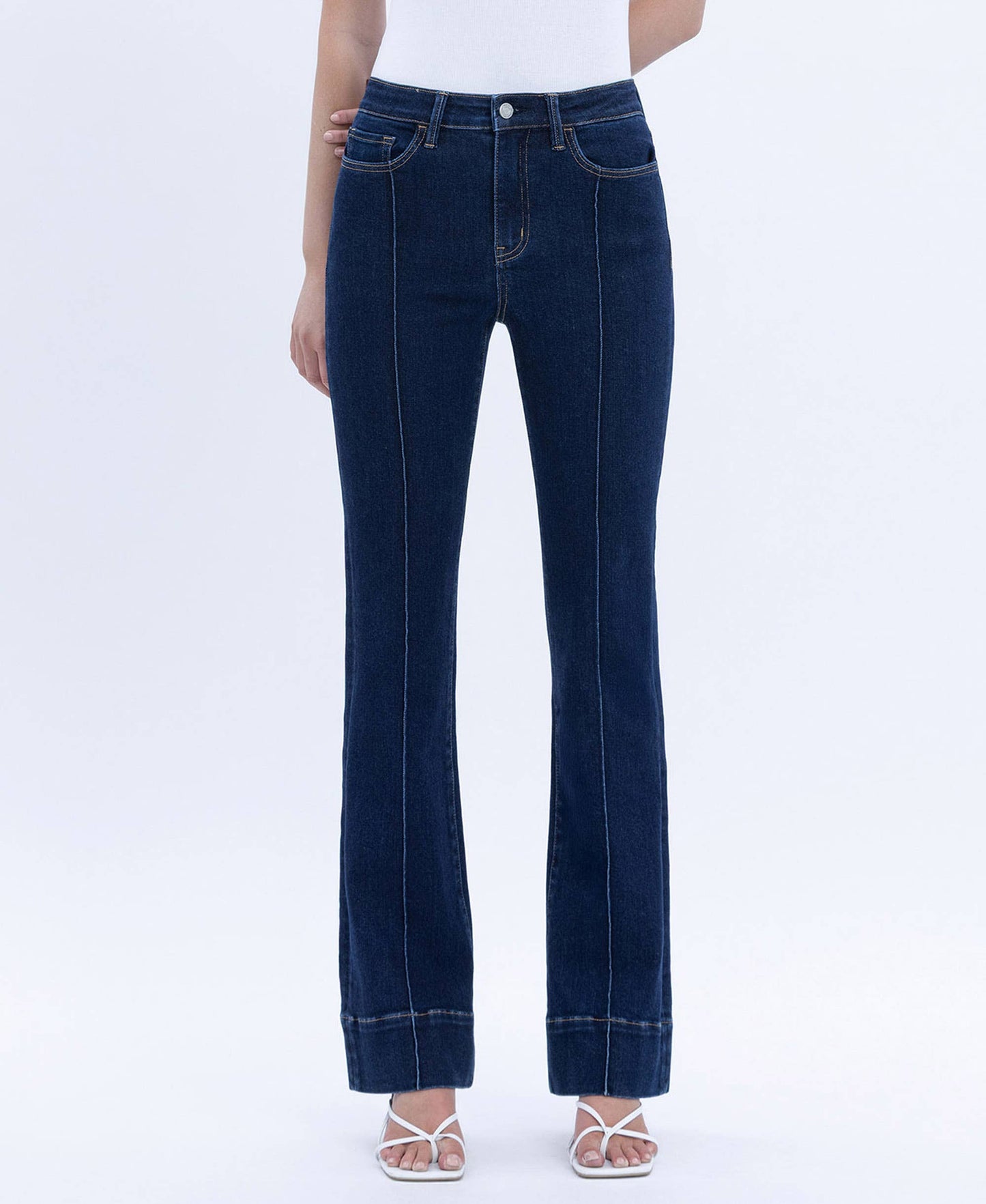 VERVET by FLYING MONKEY - HIGH RISE PIN TUCK TROUSER HEM