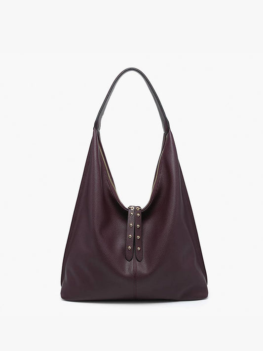 Tori Slouchy Hobo w/ Studded Tassels: Dark Purple