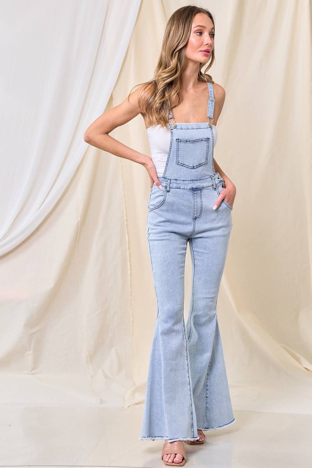 WISTERIA LANE - BELLBOTTOM DENIM OVERALLS