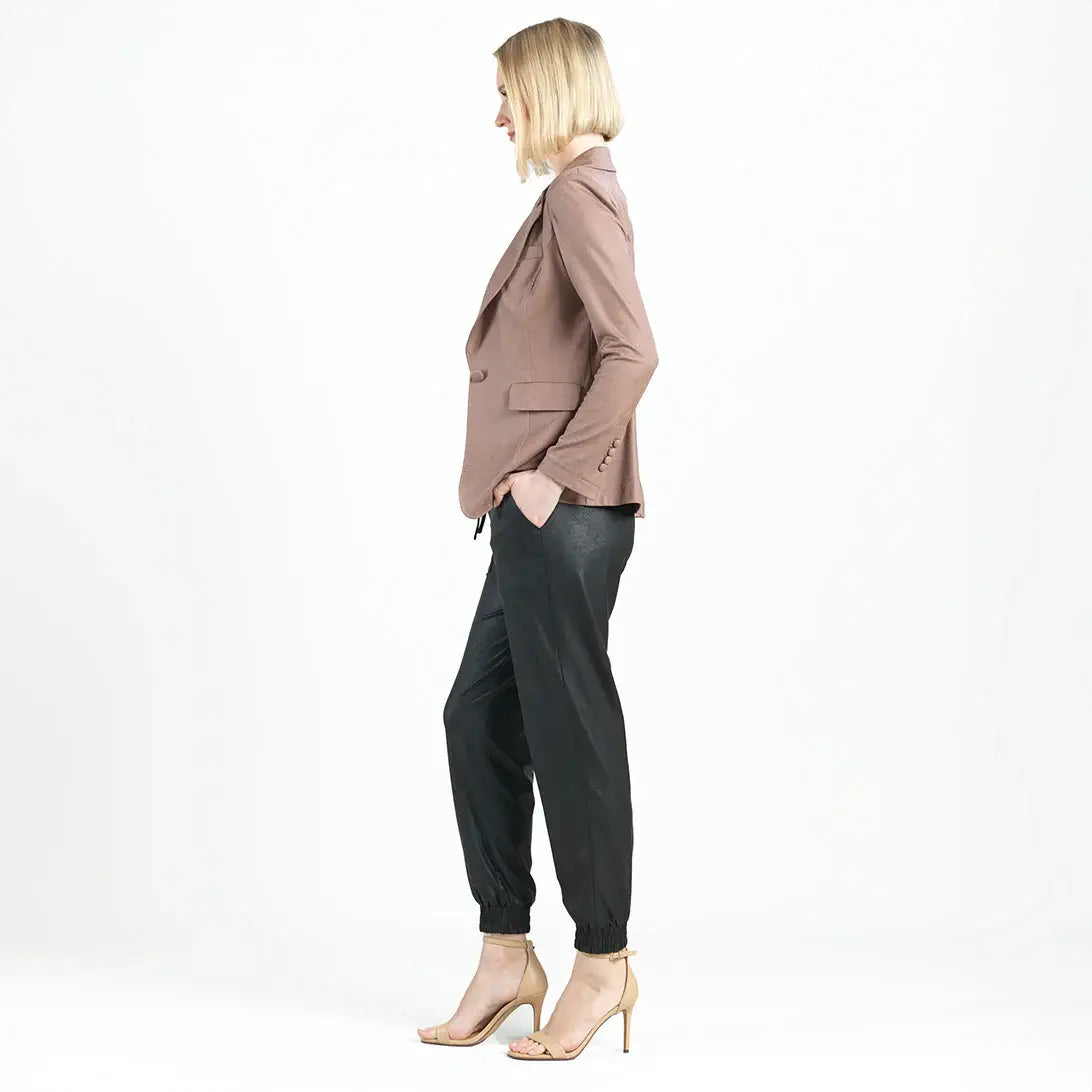 Clara Sunwoo - JK124 - Liquid Leather ™ Signature Pocket Blazer: Black / S