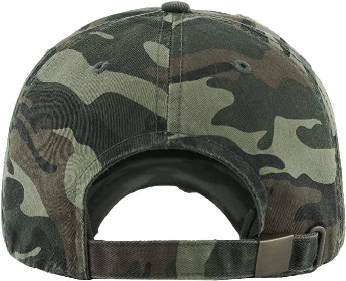 Funky Junque - Vintage Patch Hat - American Flag (Green Camo)