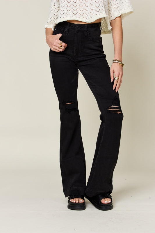 ONLINE ONLY! Judy Blue Full Size High Waist Distressed Flare Jeans