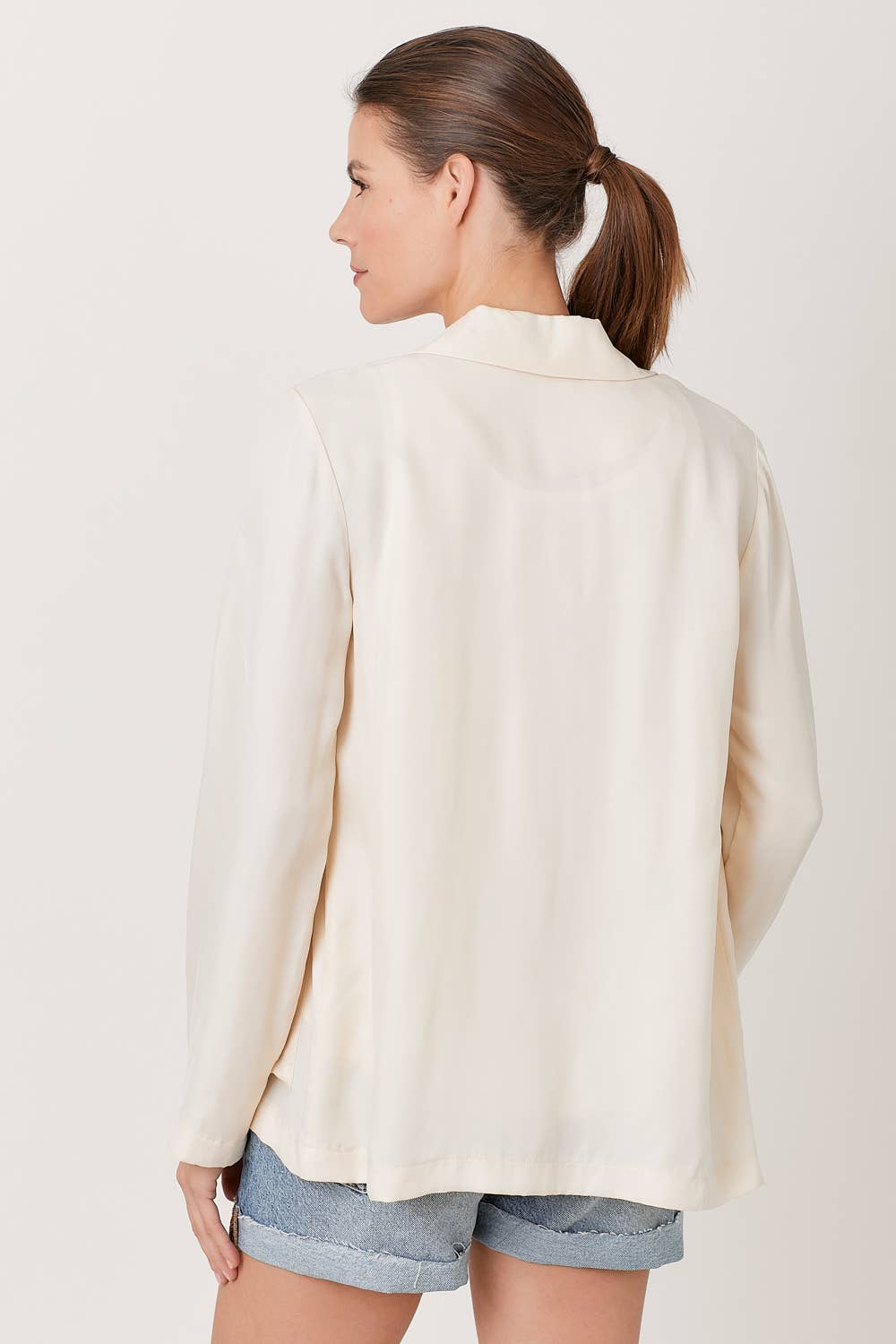 Modal Open Jacket in Cream