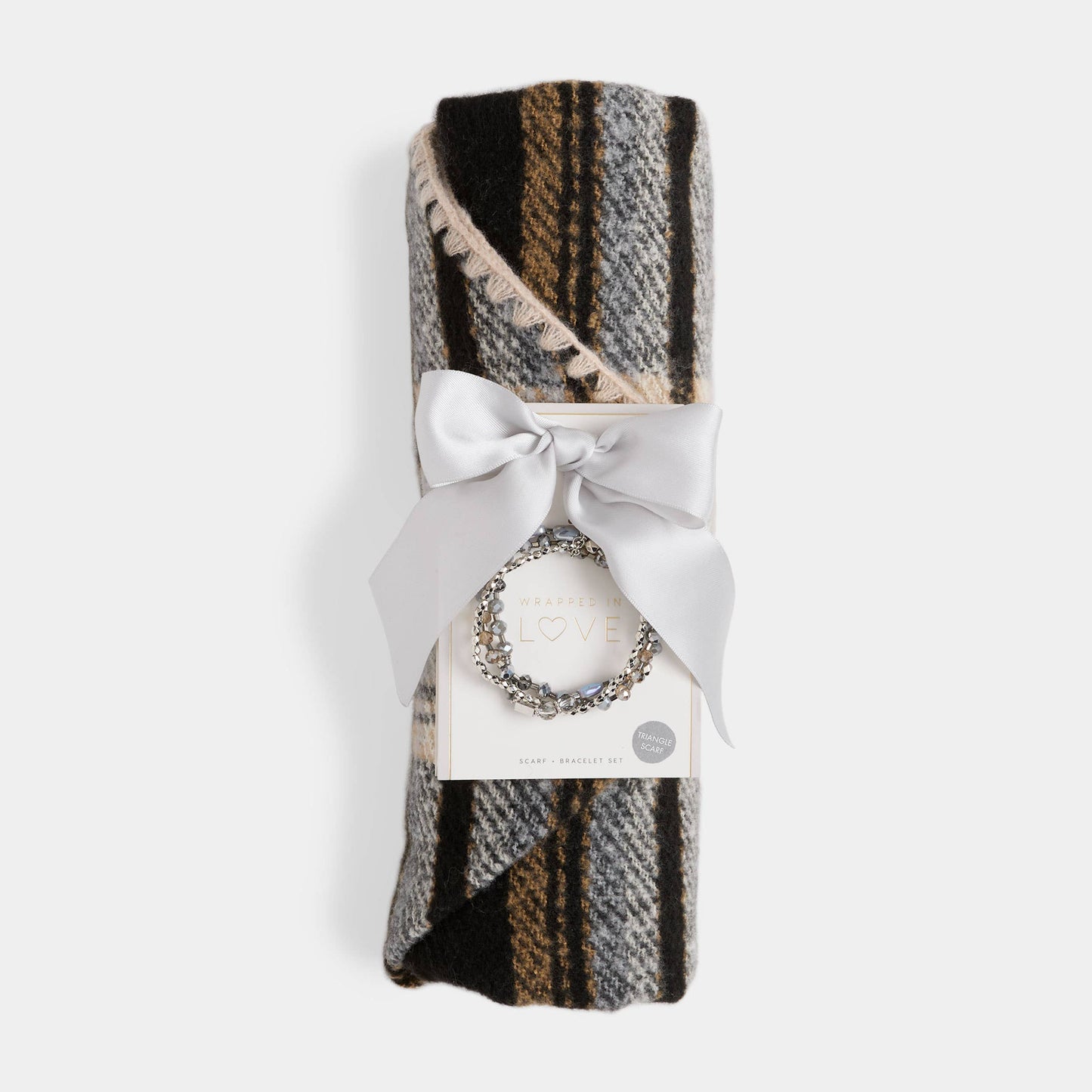 COCO + CARMEN - Plaid Triangle Wrap + Bracelet: Black