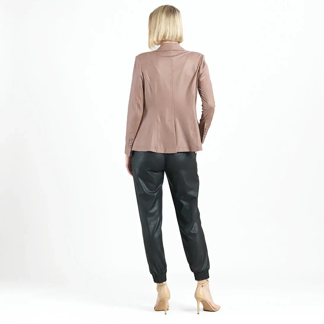 Clara Sunwoo - JK124 - Liquid Leather ™ Signature Pocket Blazer: Black / S