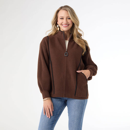COCO + CARMEN - Harvey Soft Brushed Shacket: Chocolate