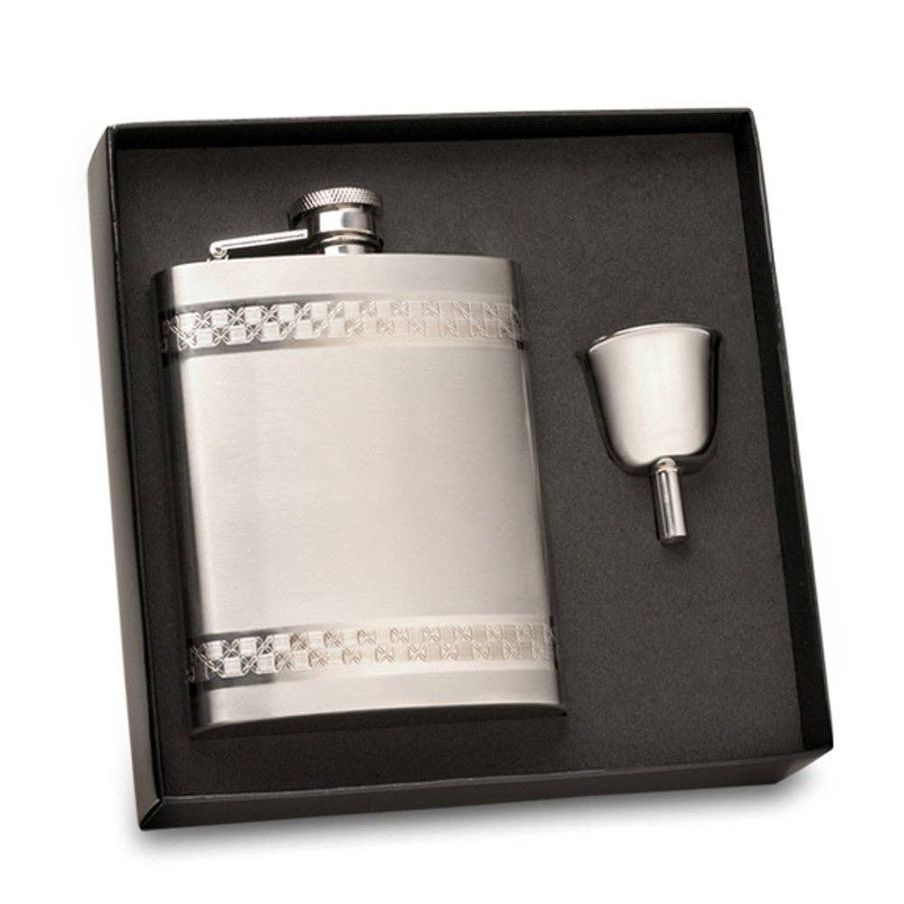 Silver Anchor Flask Set