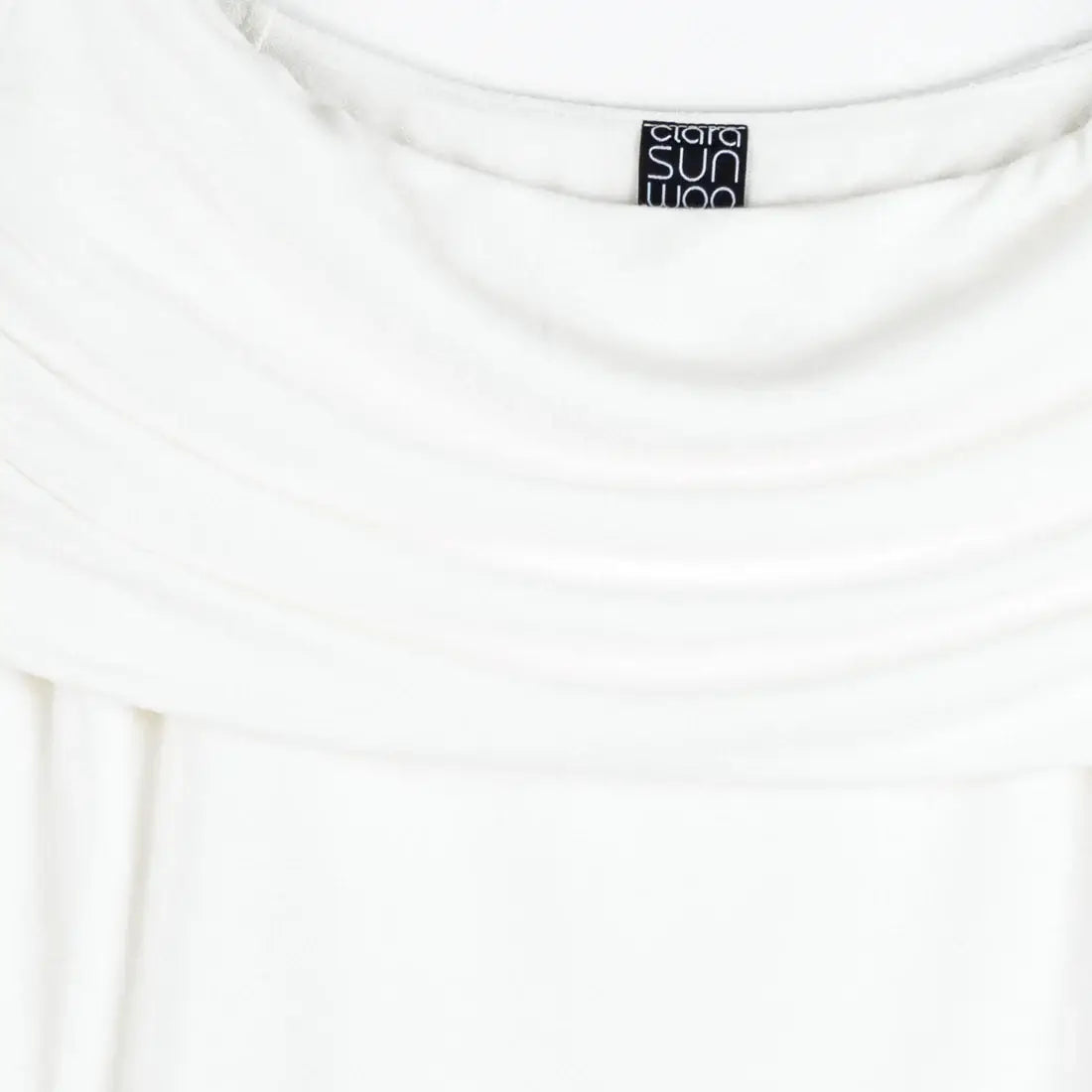 Clara Sunwoo - Ultra Cozy - Ruched Off-Shoulder Sweater Top: Ivory