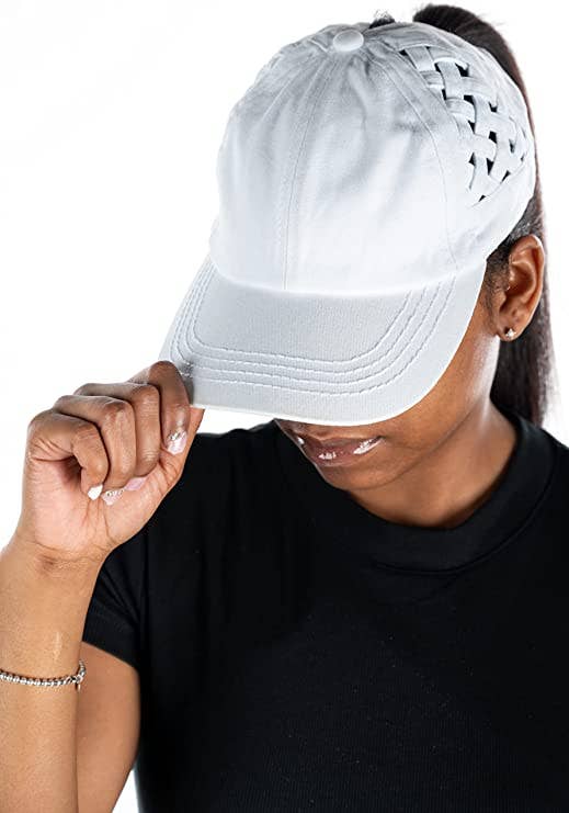 Funky Junque - Criss Cross Ponycap - White Basketweave