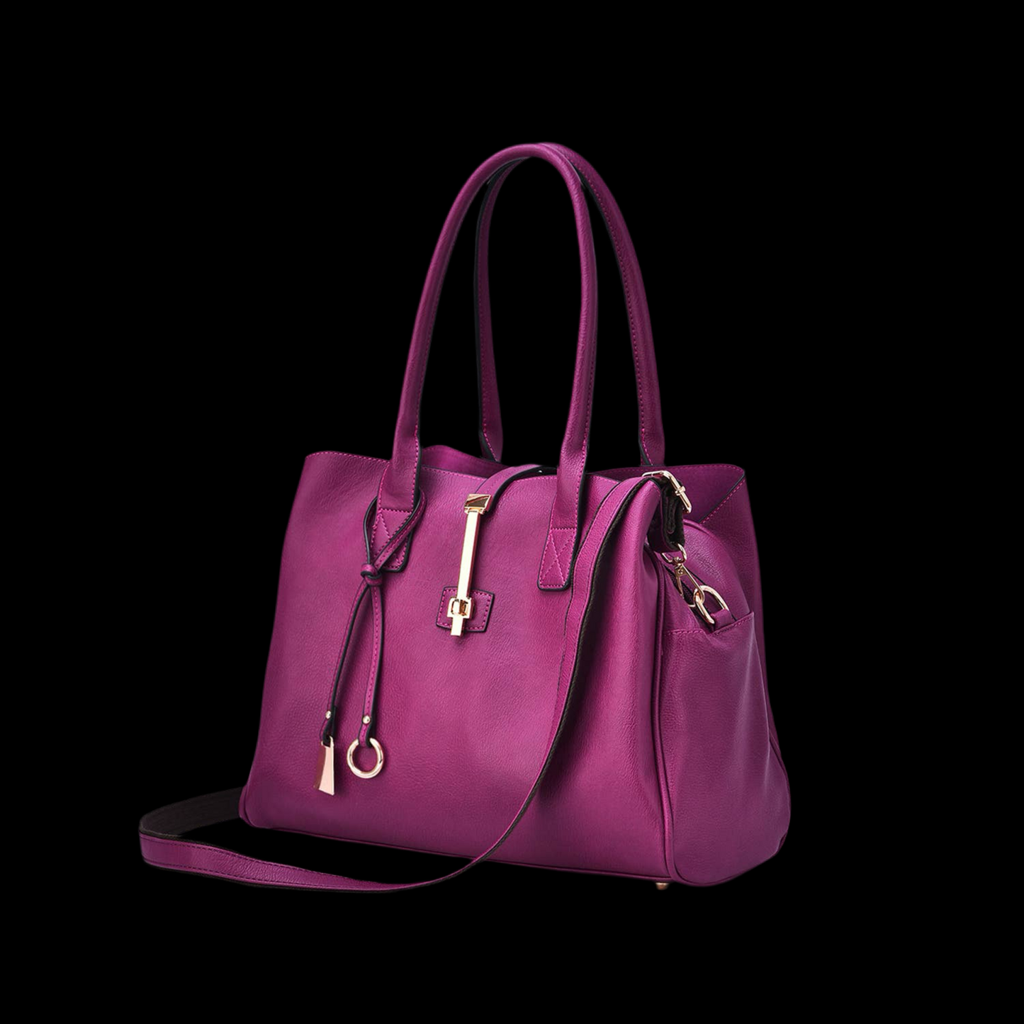 Mellow World - Jasmine Structured 3-Compartment Satchel: Plum