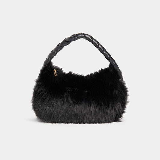 COCO + CARMEN - Gia Faux Fur Mini Tote: Black