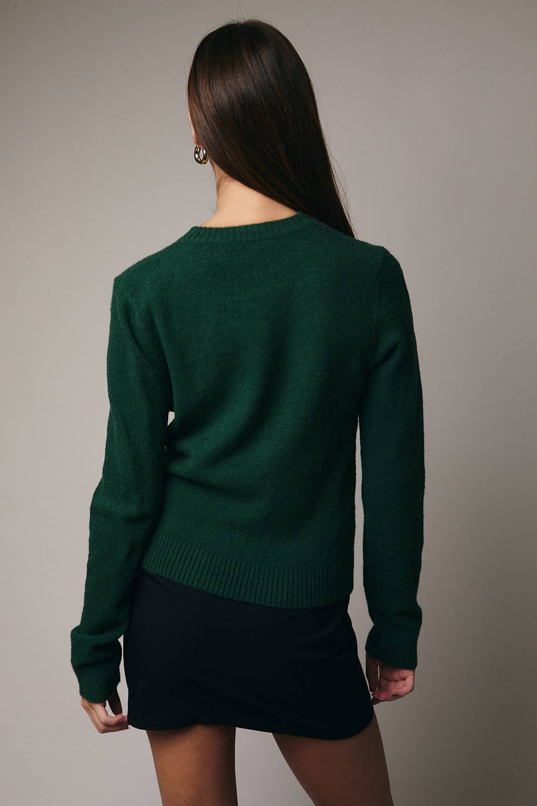 Sunday Edition by LE LIS - RHINE STONE DETAILED SWEATER in Green