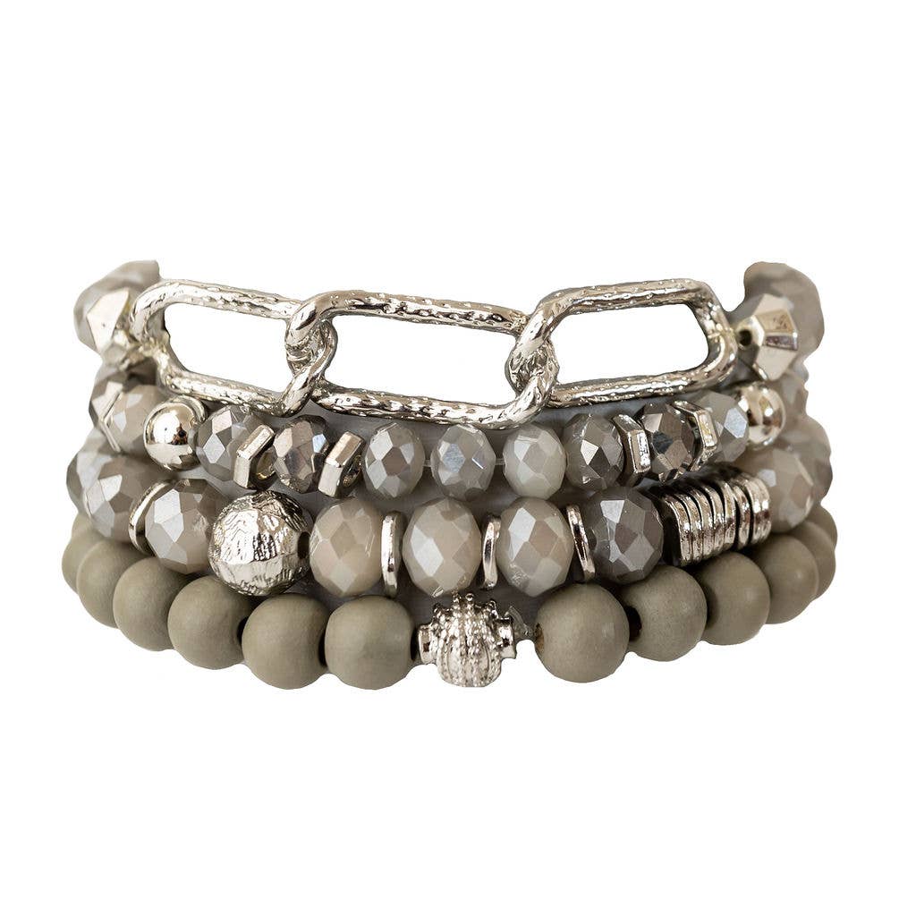 Meghan Browne Style - LENNON SILVER HEMATITE Bracelet
