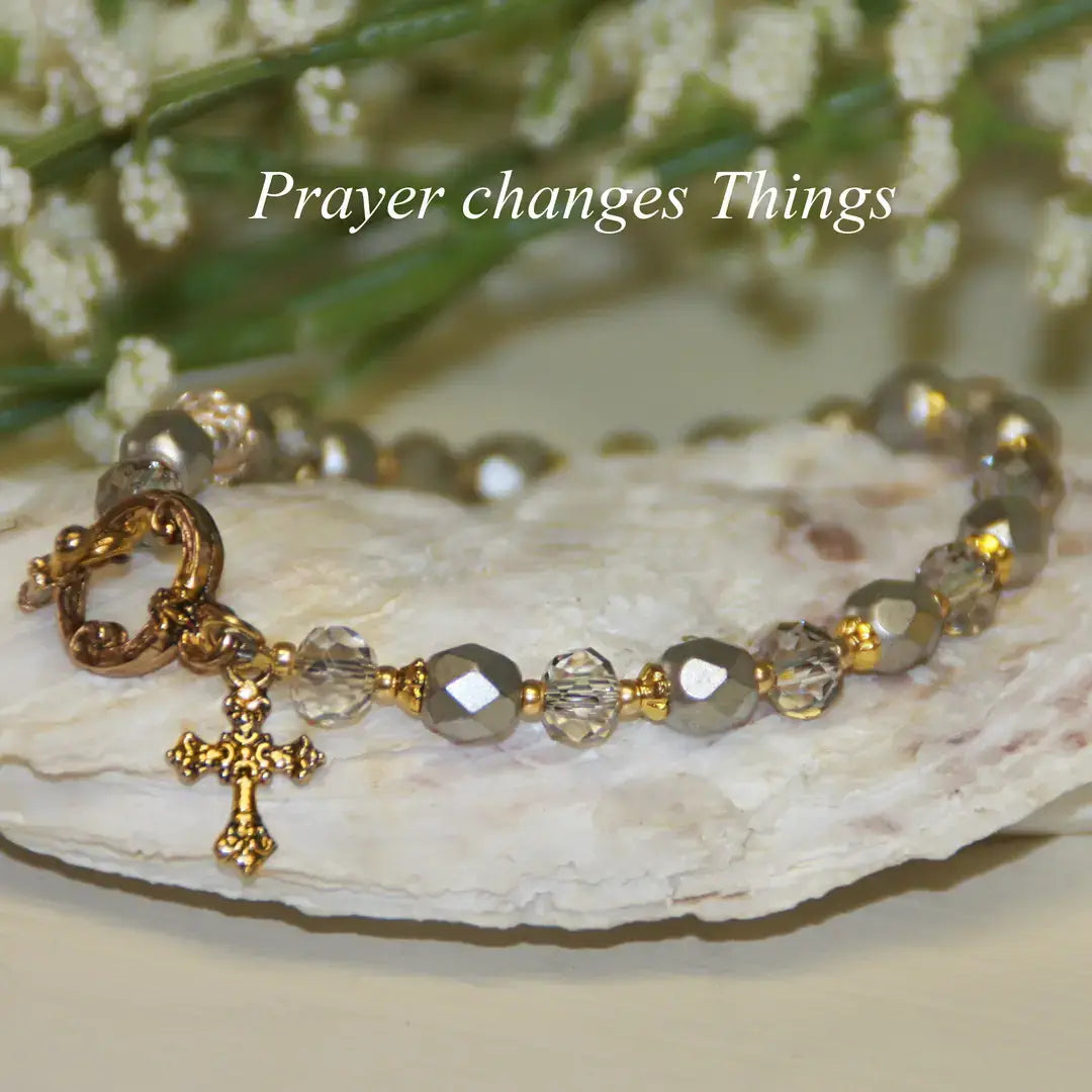 Inspirational Jewels316 - Prayer Changes Things Grey Scripture Bracelet