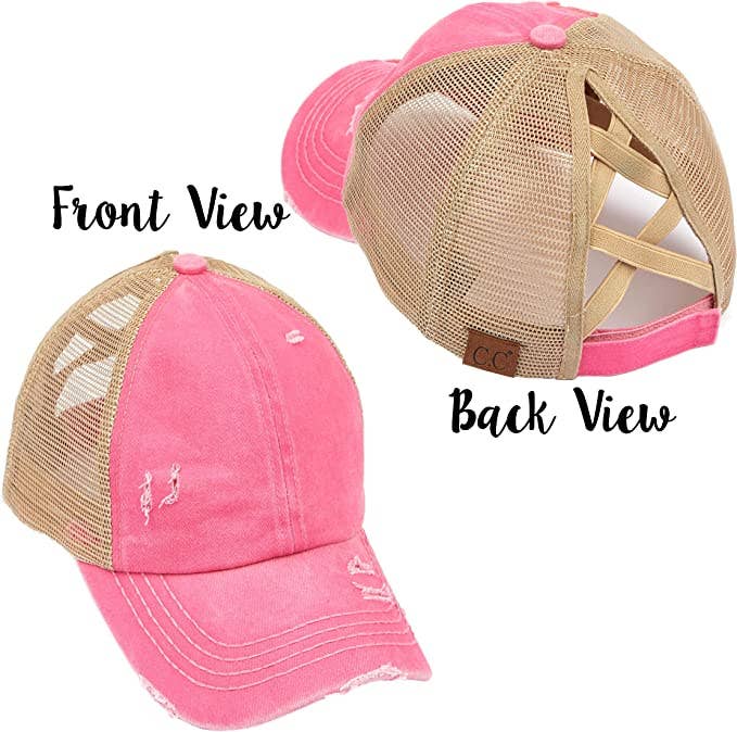 Funky Junque - Criss Cross Ponycap - Pink