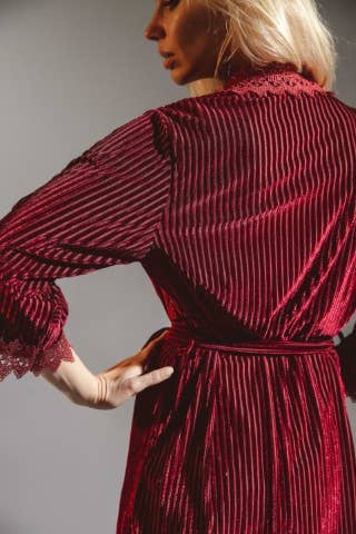 Burgundy Velvet Velour Nightgown
