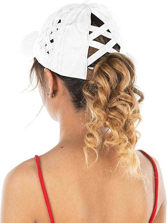 Funky Junque - Criss Cross Ponycap - White Basketweave