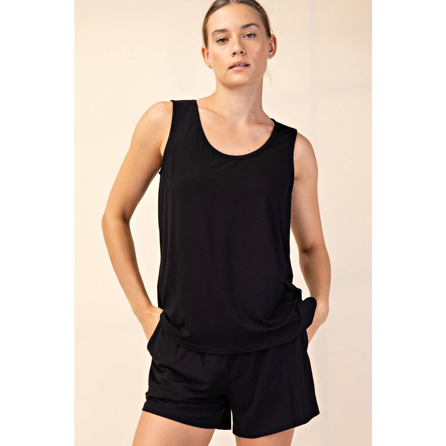 Rae Mode - VISCOSE MODAL SLEEVELESS TANK: Black