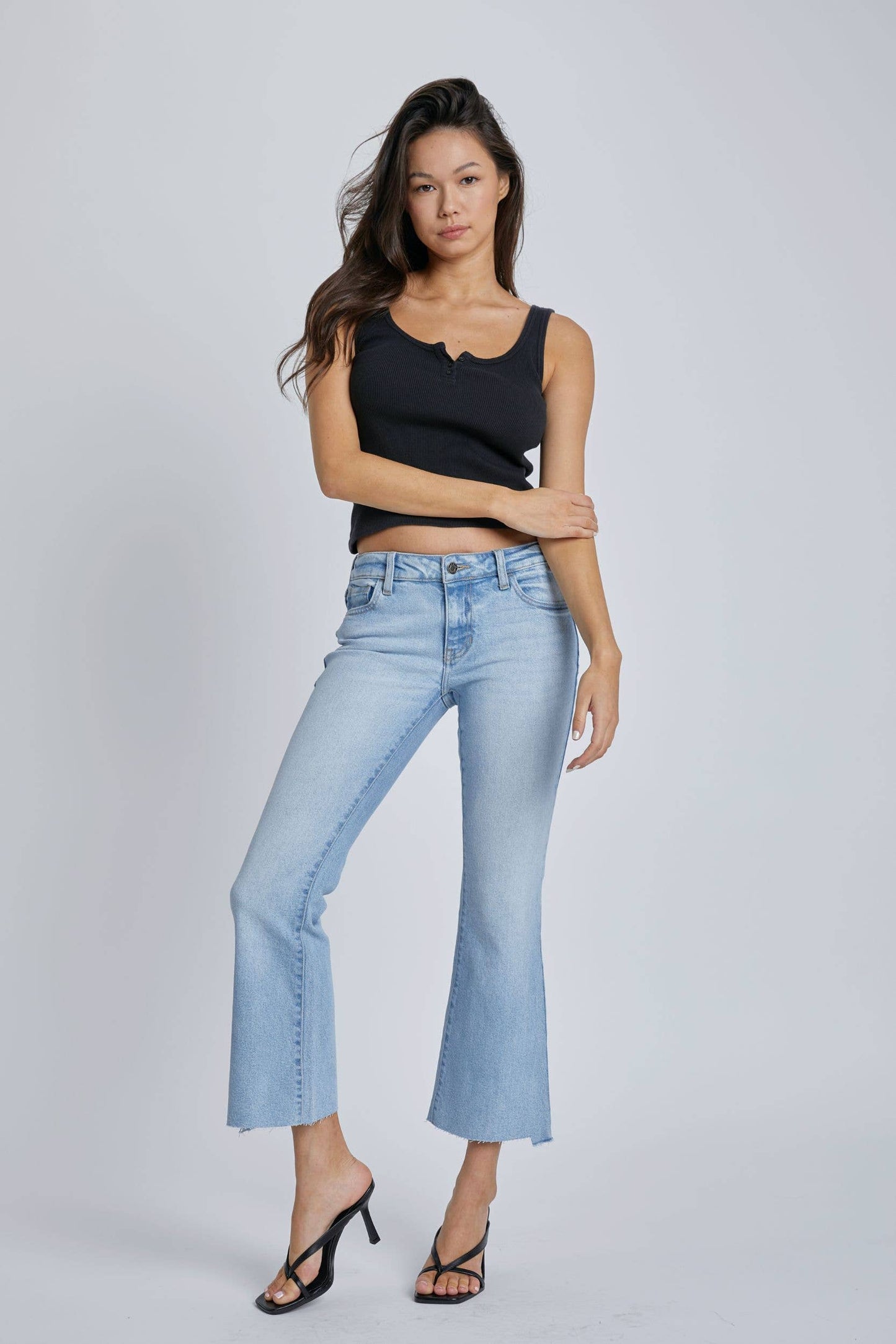 Cello Jeans - Western Mid rise crop flare