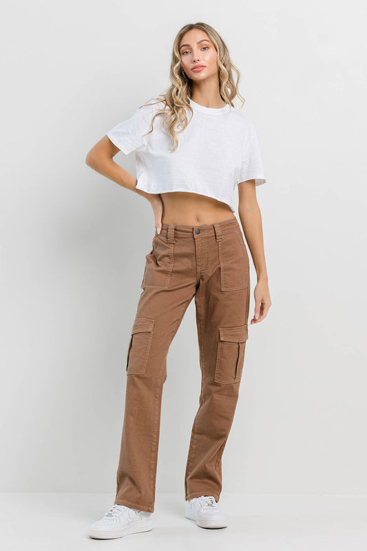 Jelly Jeans - Taupe Straight Cargo Pants: Taupe in Straight leg