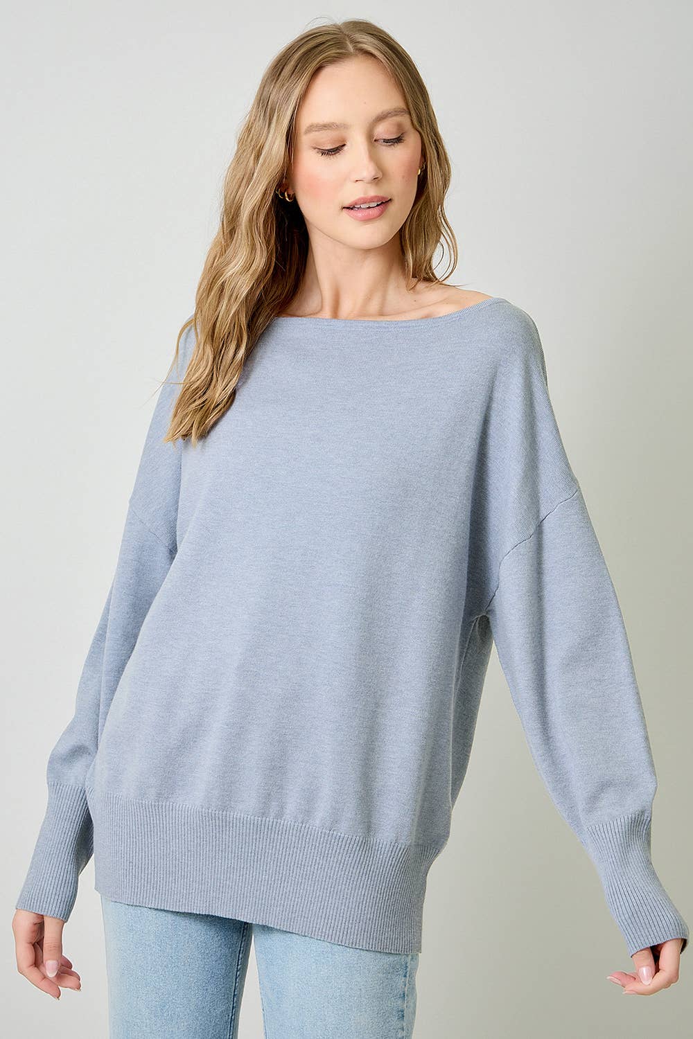 Mystree - Off Shoulder Sweater Top In Ivory
