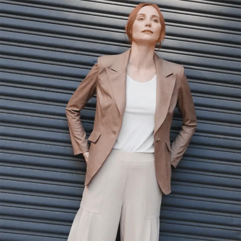 Clara Sunwoo - JK124 - Liquid Leather ™ Signature Pocket Blazer: Black / S