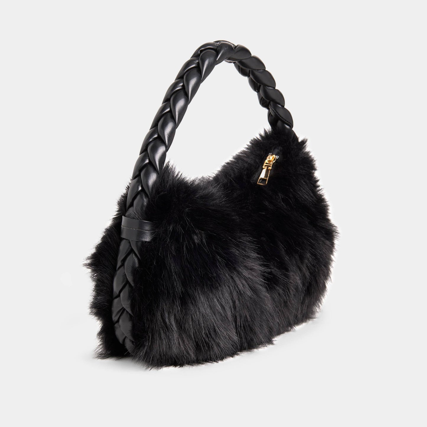 COCO + CARMEN - Gia Faux Fur Mini Tote: Black
