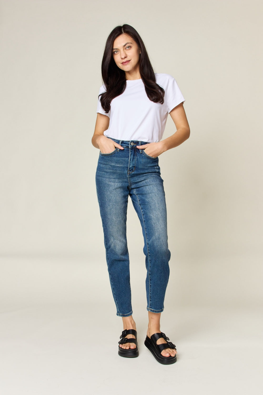ONLINE ONLY! Judy Blue Full Size Tummy Control High Waist Slim Jeans