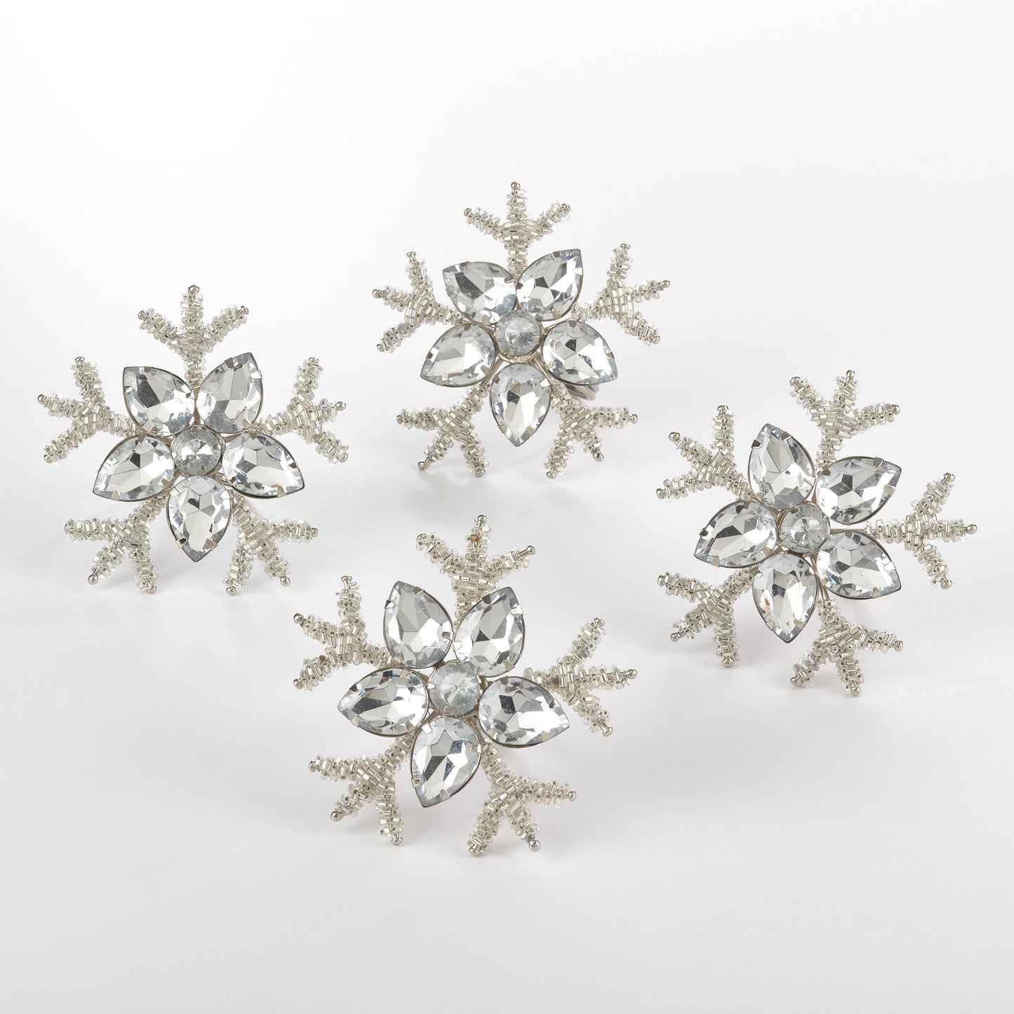 Saro Lifestyle - Snowflake Design Napkin Ring: Silver