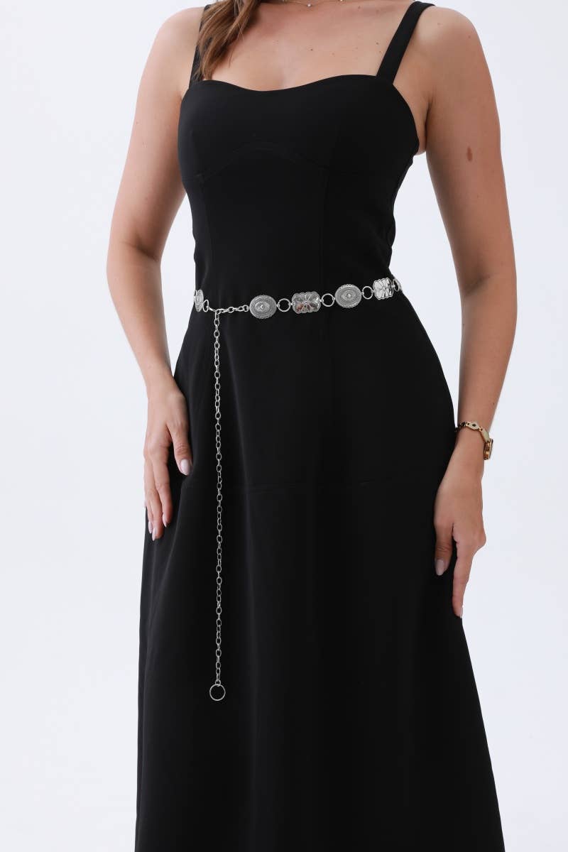 Leto Accessories - Vintage Geometric Western Chain Belt – Timeless Cowboy Chic: Bronze