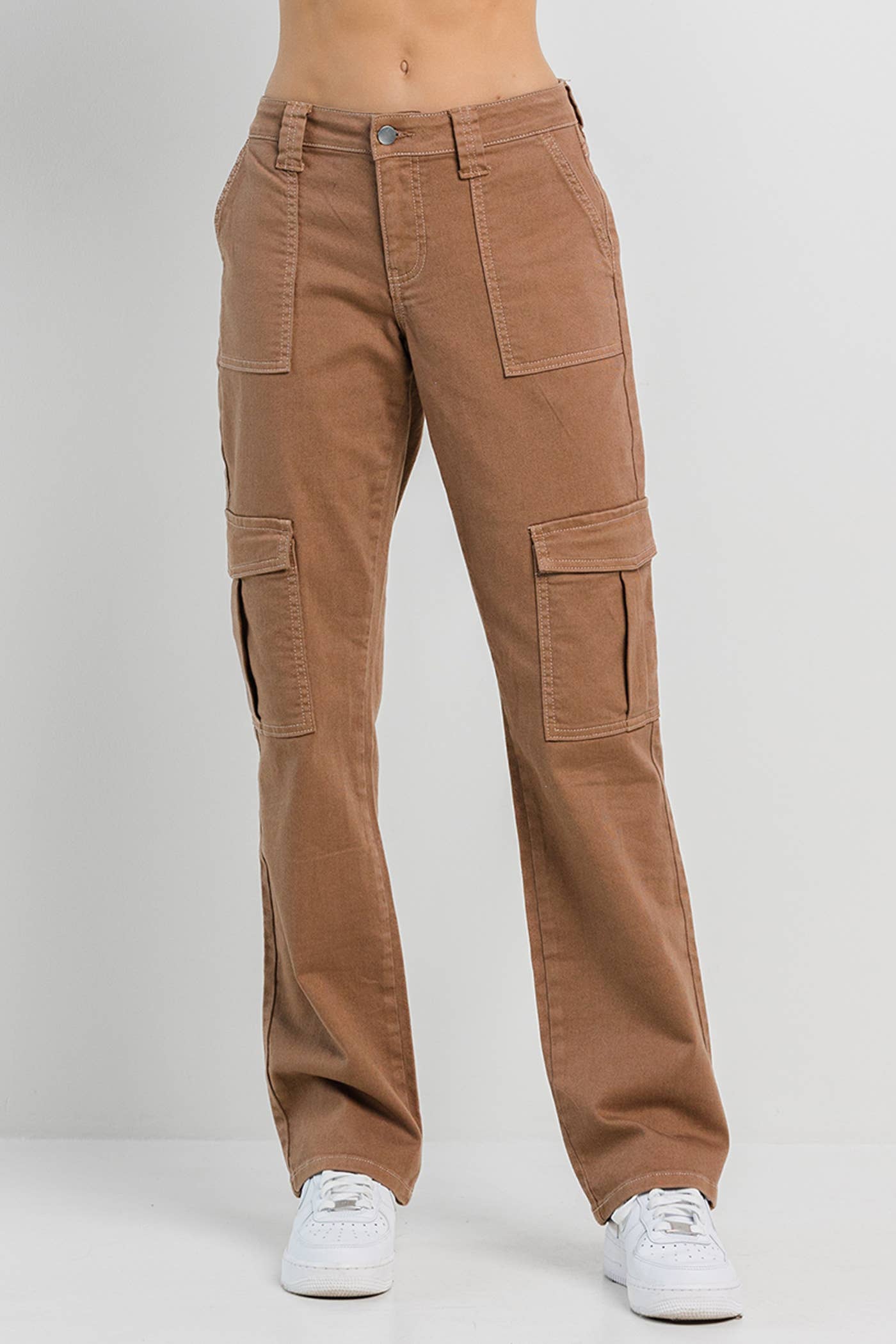 Jelly Jeans - Taupe Straight Cargo Pants: Taupe in Straight leg