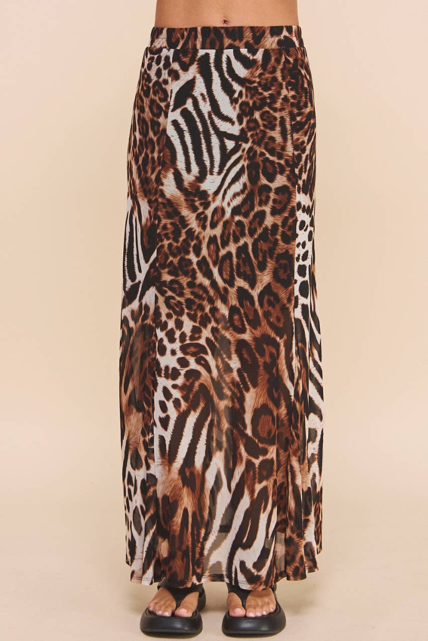 Senara Maxi Skirt Animal Print: Animal Print