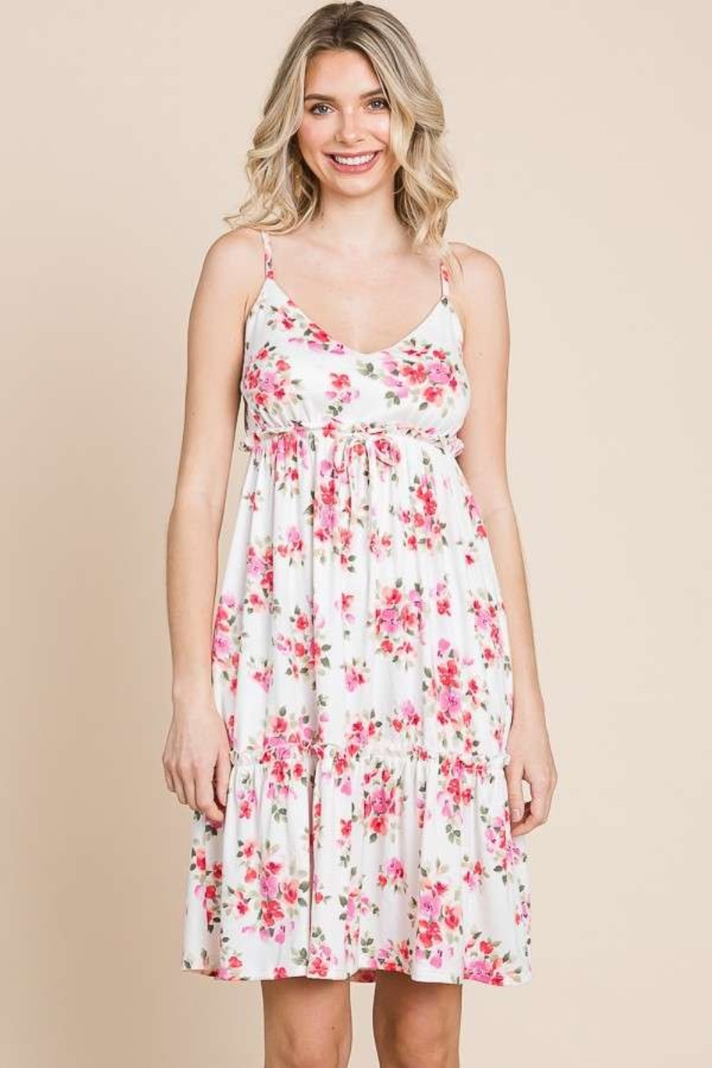 ONLINE ONLY! Culture Code Full Size Floral Frill Cami Dress