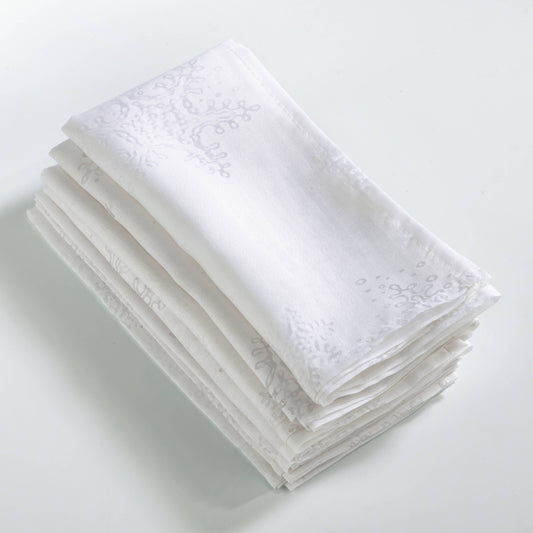 Saro Lifestyle - Burnout Snowflake Design Napkin: White / 20"