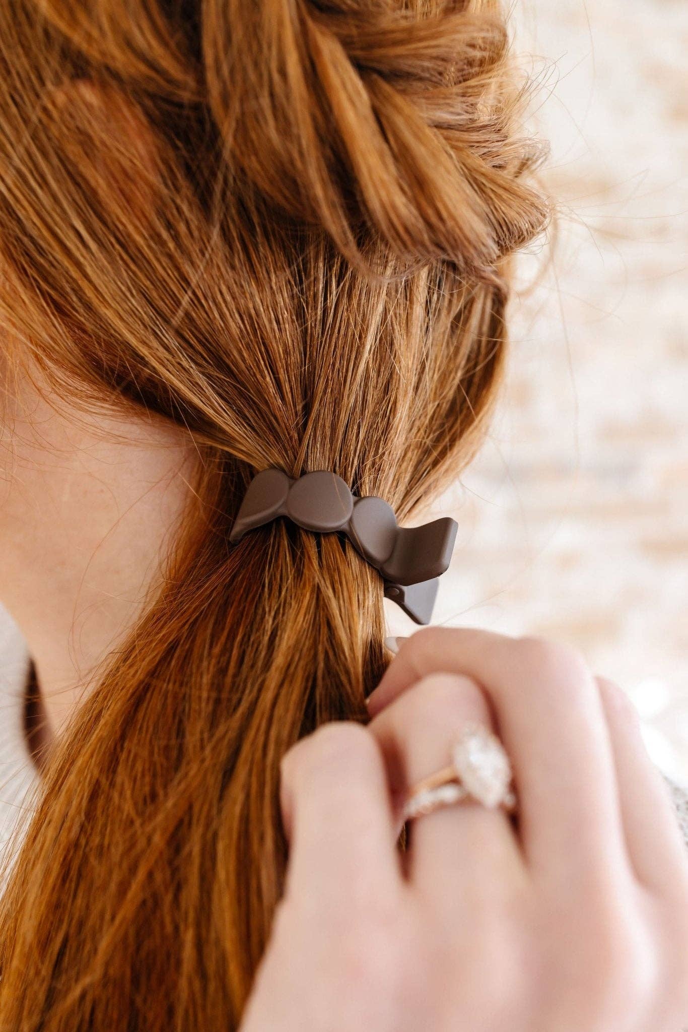 Shop ANDi - Ponytail Claw Clip: Jade / Diagonals