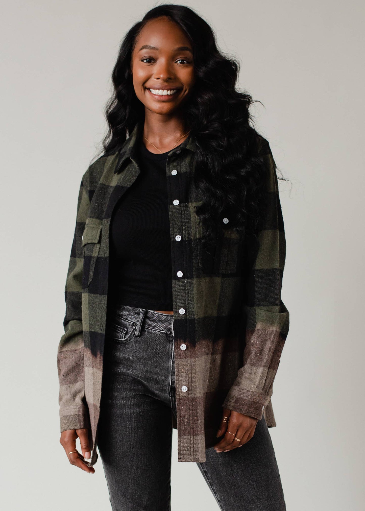 Panache Apparel Co. - Dk Green & Black Plaid Flannel