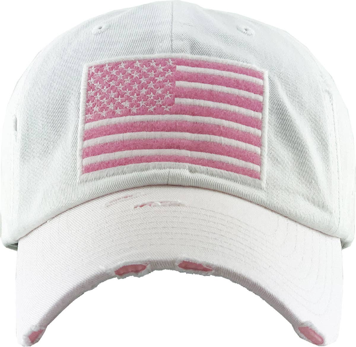 MiMi Wholesale -American Flag Washed Vintage Distressed Baseball Cap: Olive