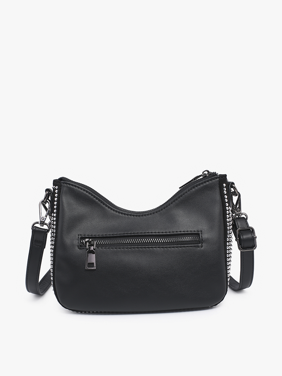 Jen & Co. Grommet Detailed Shoulder Bag: Black