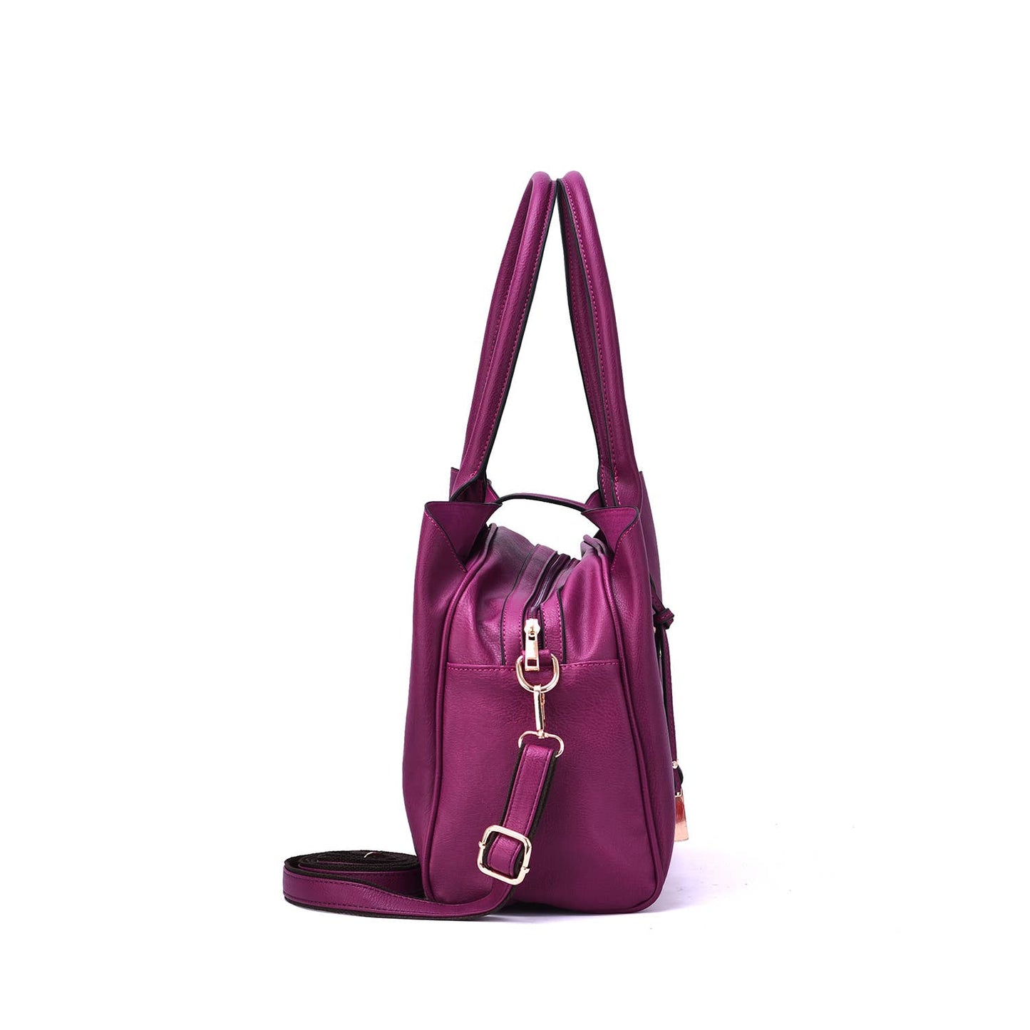 Mellow World - Jasmine Structured 3-Compartment Satchel: Plum