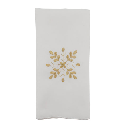 Saro Lifestyle - Snowflake Napkin: Ivory / 20"