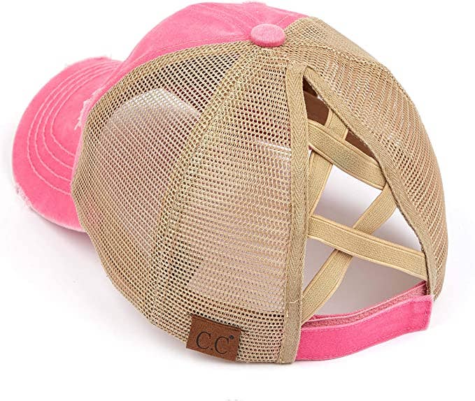 Funky Junque - Criss Cross Ponycap - Pink