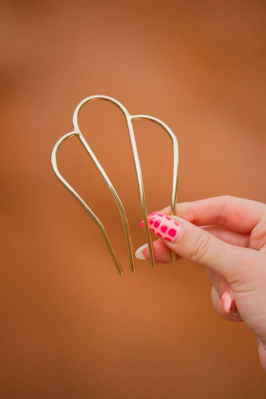 Golden Scalloped Hair Fork