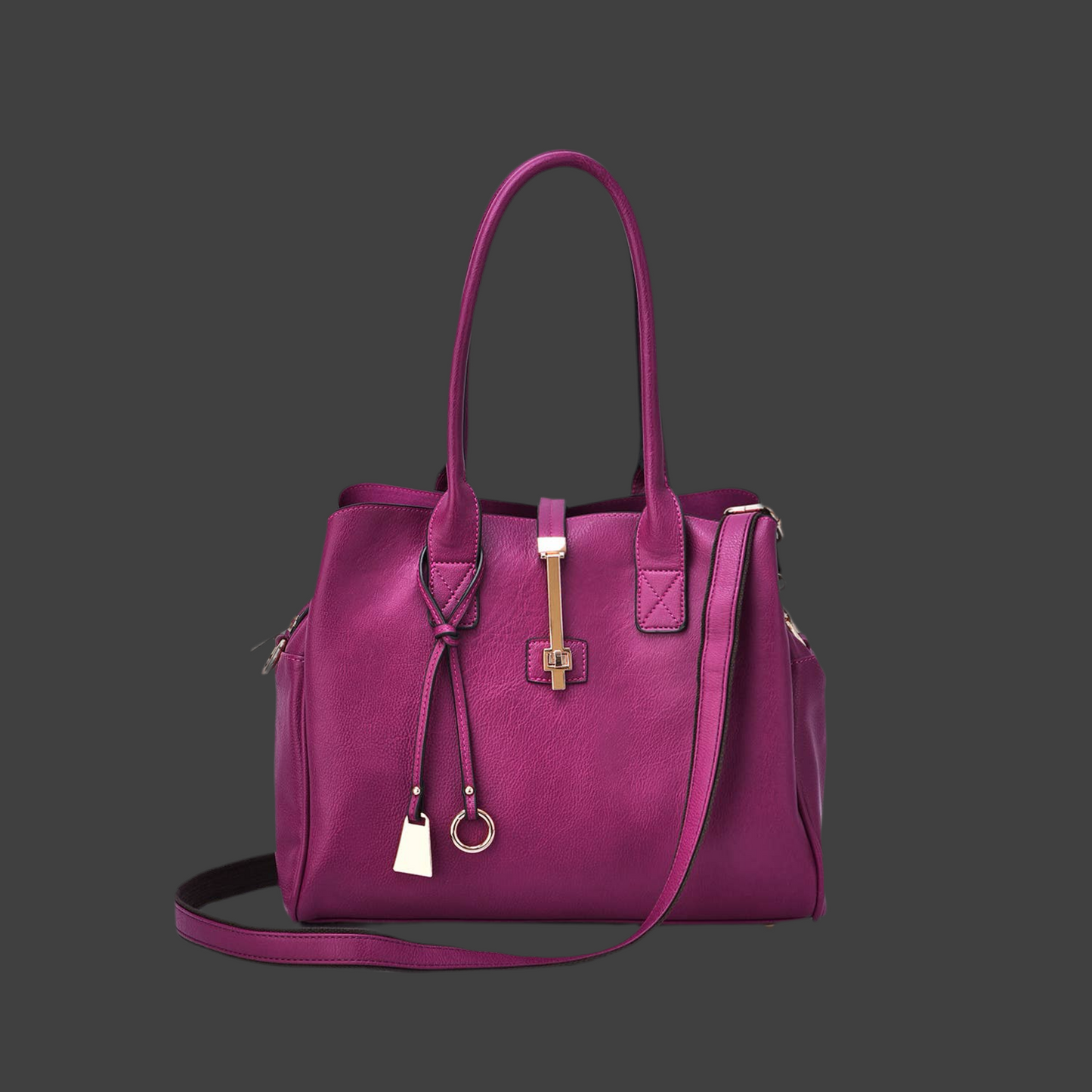 Mellow World - Jasmine Structured 3-Compartment Satchel: Plum